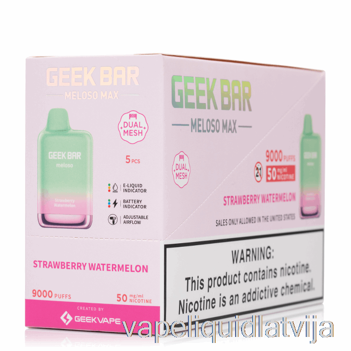 [5-pack] Geek Bar Meloso Max 9000 Vienreizējās Lietošanas Vape šķidrums